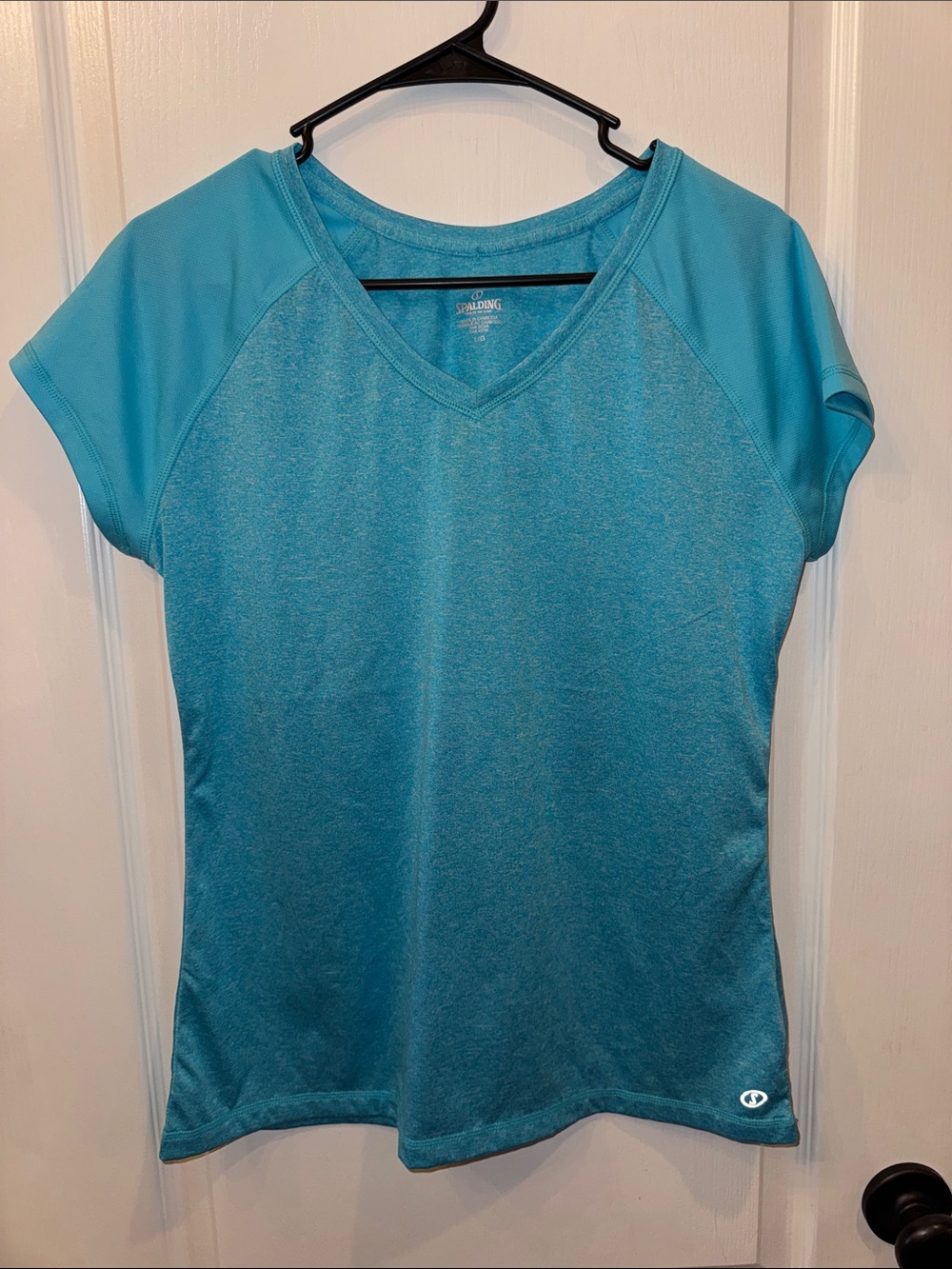 Spalding Women's Teal V-Neck Short Sleeve Active Tee